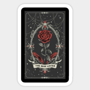 Tarot Card The Rose Lover Gardener Red Rose Stars Funny  Cute Sticker